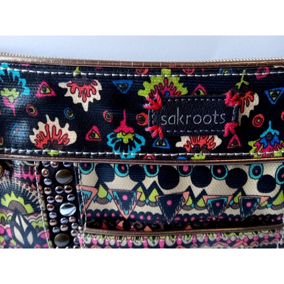 Sakroots Artist Circle One World Boho Multi-Pocket Crossbody Bag EUC - Picture 4 of 16